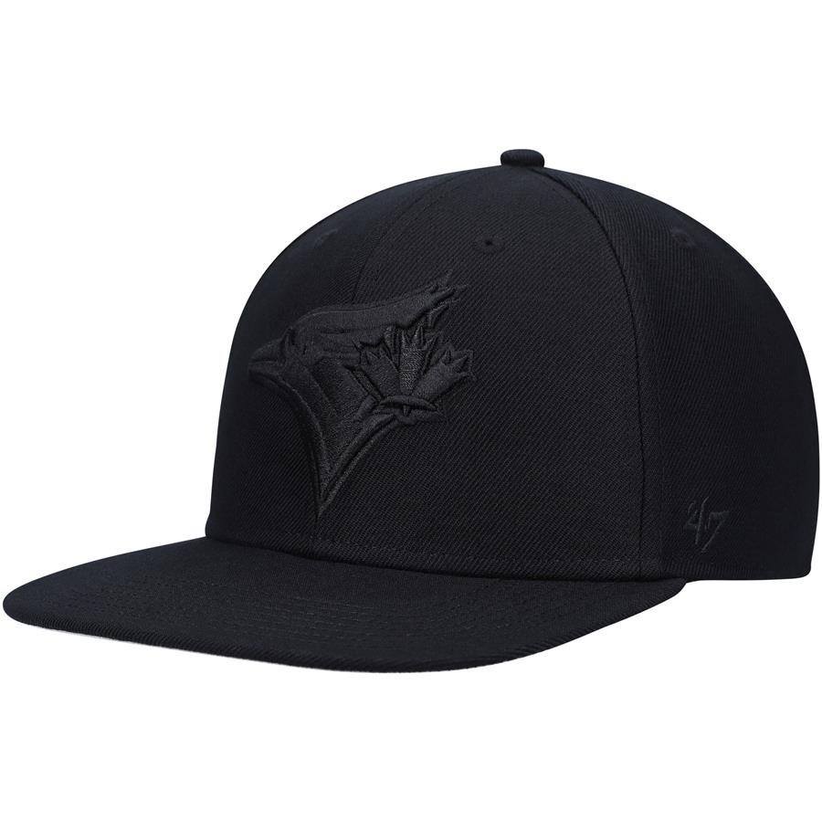 Toronto Blue Jays '47 Black on Black Captain Snapback Hat