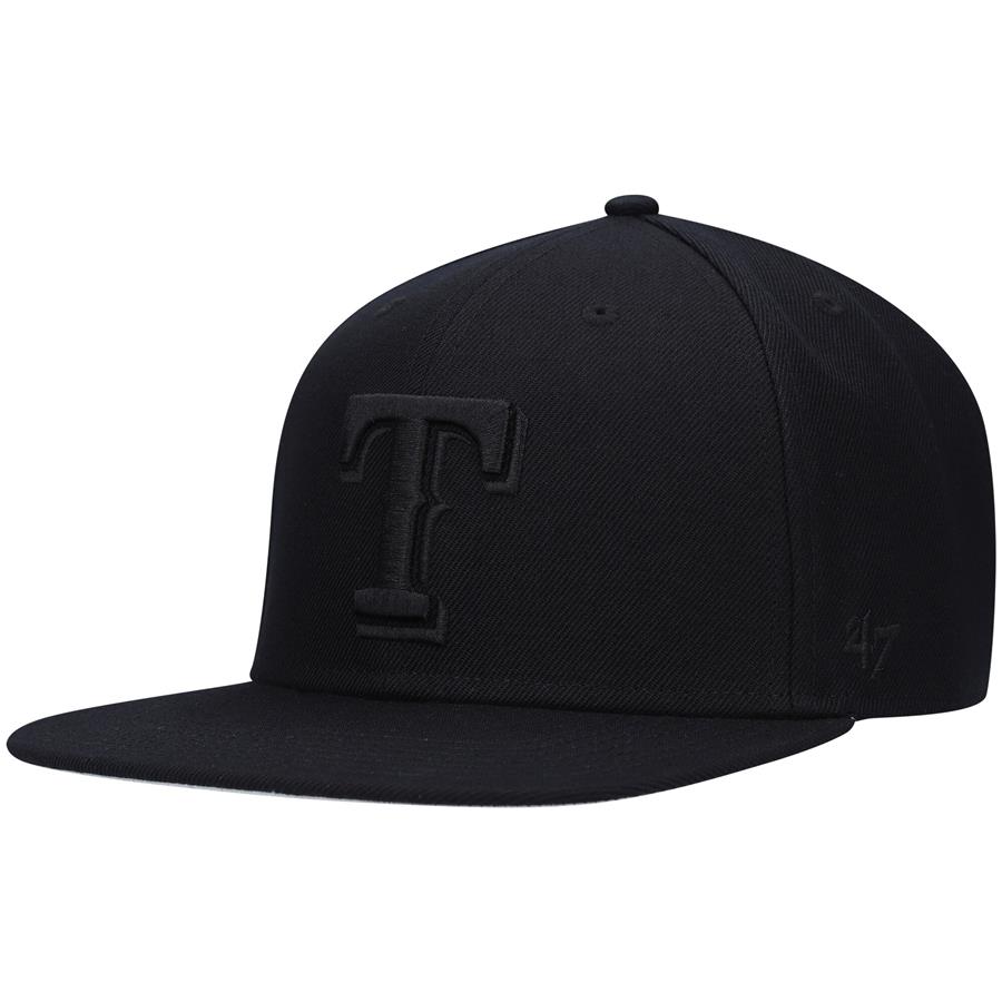 Texas Rangers '47 Black on Black Captain Snapback Hat