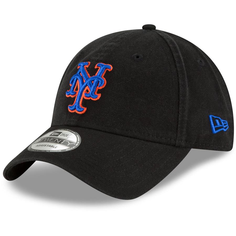 New York Mets New Era Fashion Core Classic 9TWENTY Adjustable Hat - Black