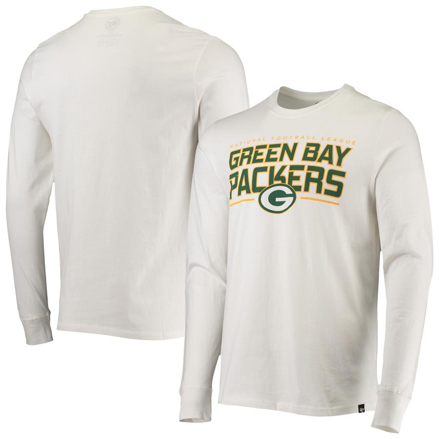 Green Bay Packers '47 Top Play Super Rival Long Sleeve T-Shirt - White