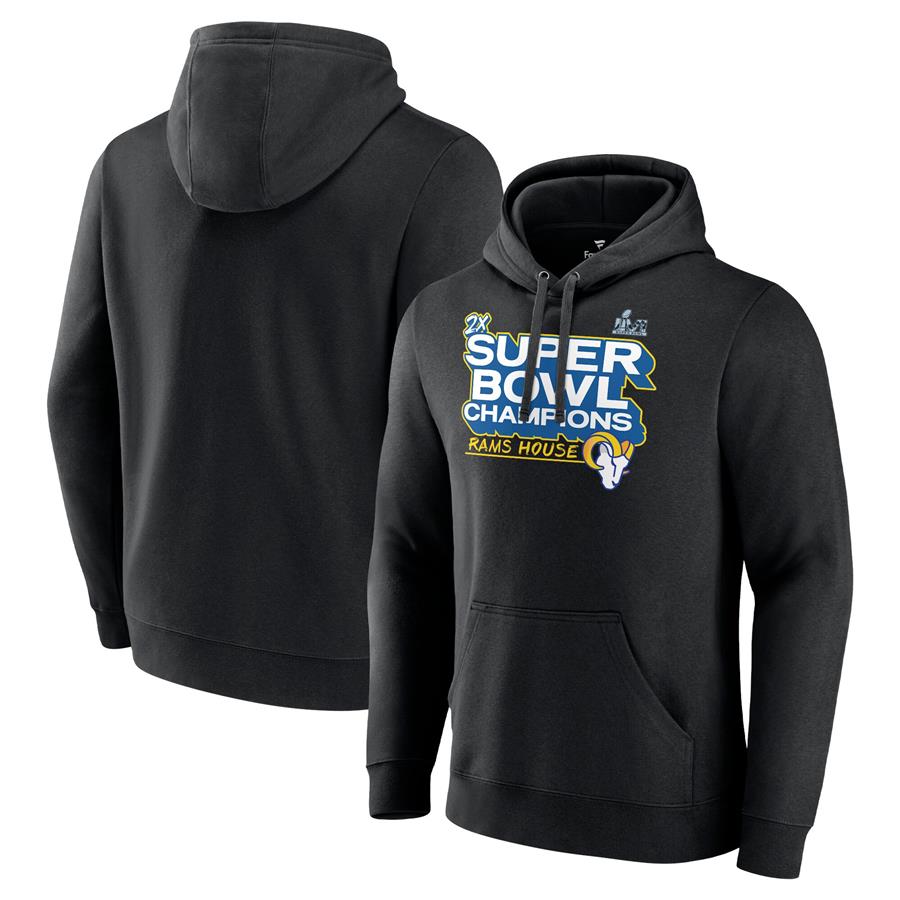 Los Angeles Rams Fanatics Branded Super Bowl LVI Champions Parade Celebration Pullover Hoodie - Black