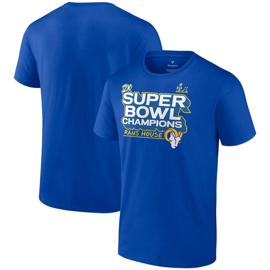 Los Angeles Rams Fanatics Branded Super Bowl LVI Champions Parade Celebration T-Shirt - Royal