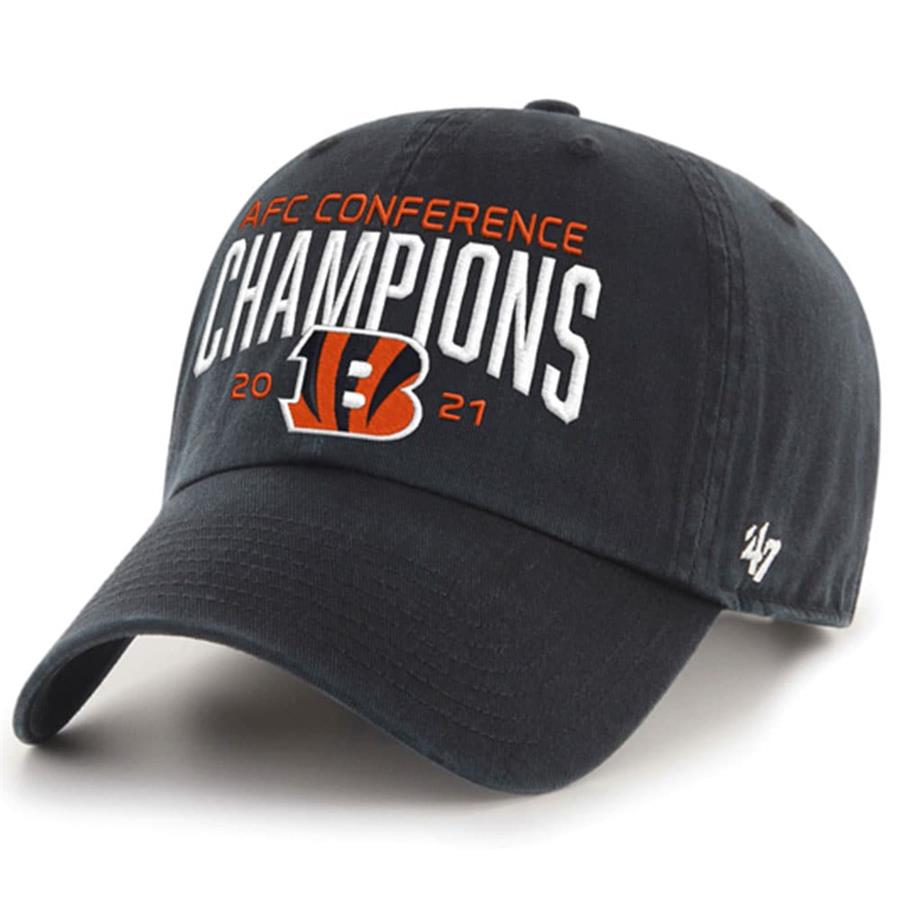 Cincinnati Bengals '47 2021 AFC Champions Clean Up Adjustable Hat - Black