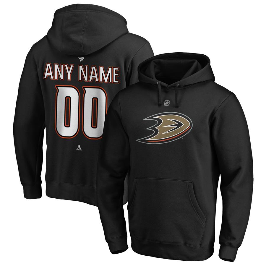 Anaheim Ducks Fanatics Branded Authentic Personalized Name & Number Pullover Hoodie - Black