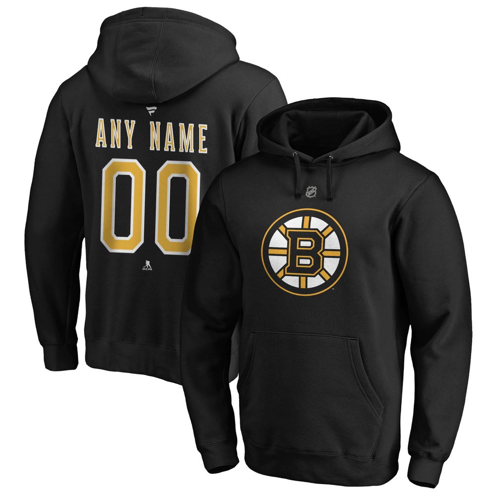 Boston Bruins Fanatics Branded Authentic Personalized Name & Number Pullover Hoodie - Black