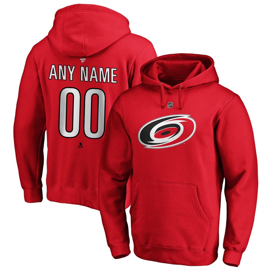 Carolina Hurricanes Fanatics Branded Authentic Personalized Name & Number Pullover Hoodie - Red