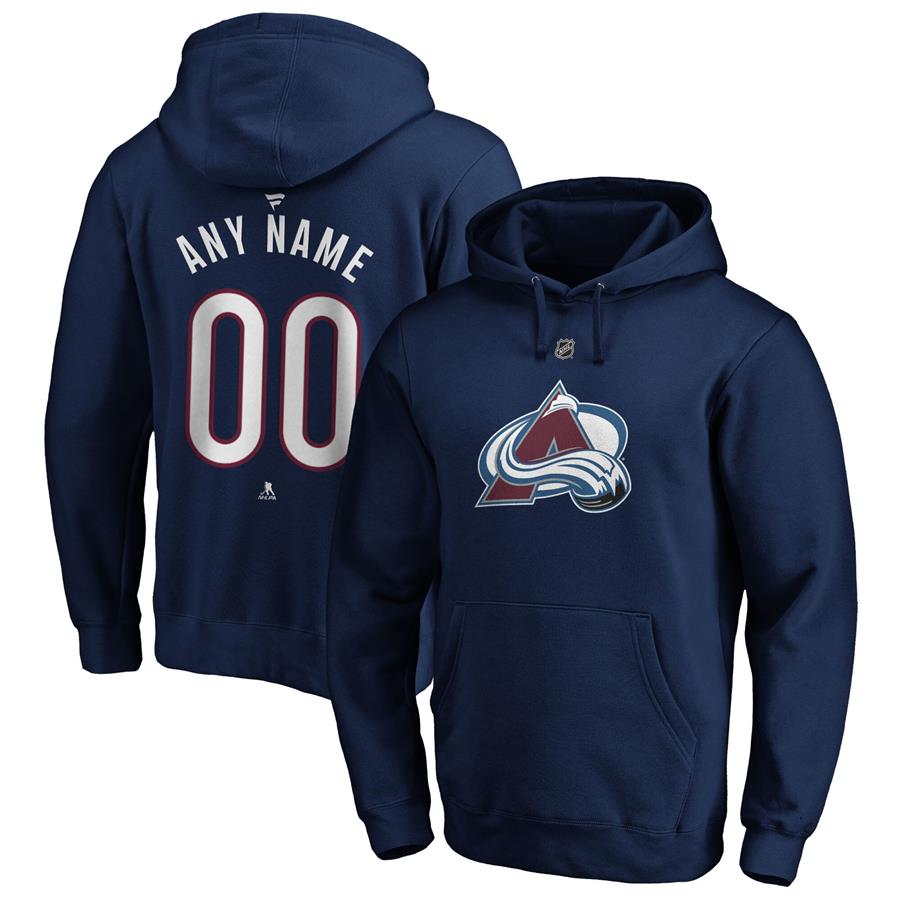 Colorado Avalanche Fanatics Branded Authentic Personalized Name & Number Pullover Hoodie - Navy