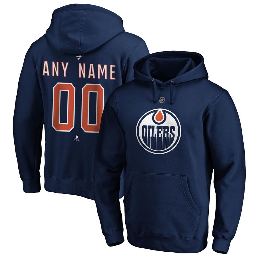 Edmonton Oilers Fanatics Branded Authentic Personalized Name & Number Pullover Hoodie - Navy