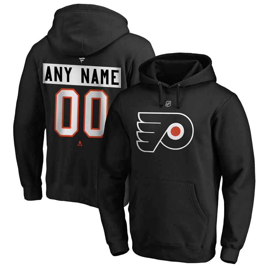 Philadelphia Flyers Fanatics Branded Authentic Personalized Name & Number Pullover Hoodie - Black