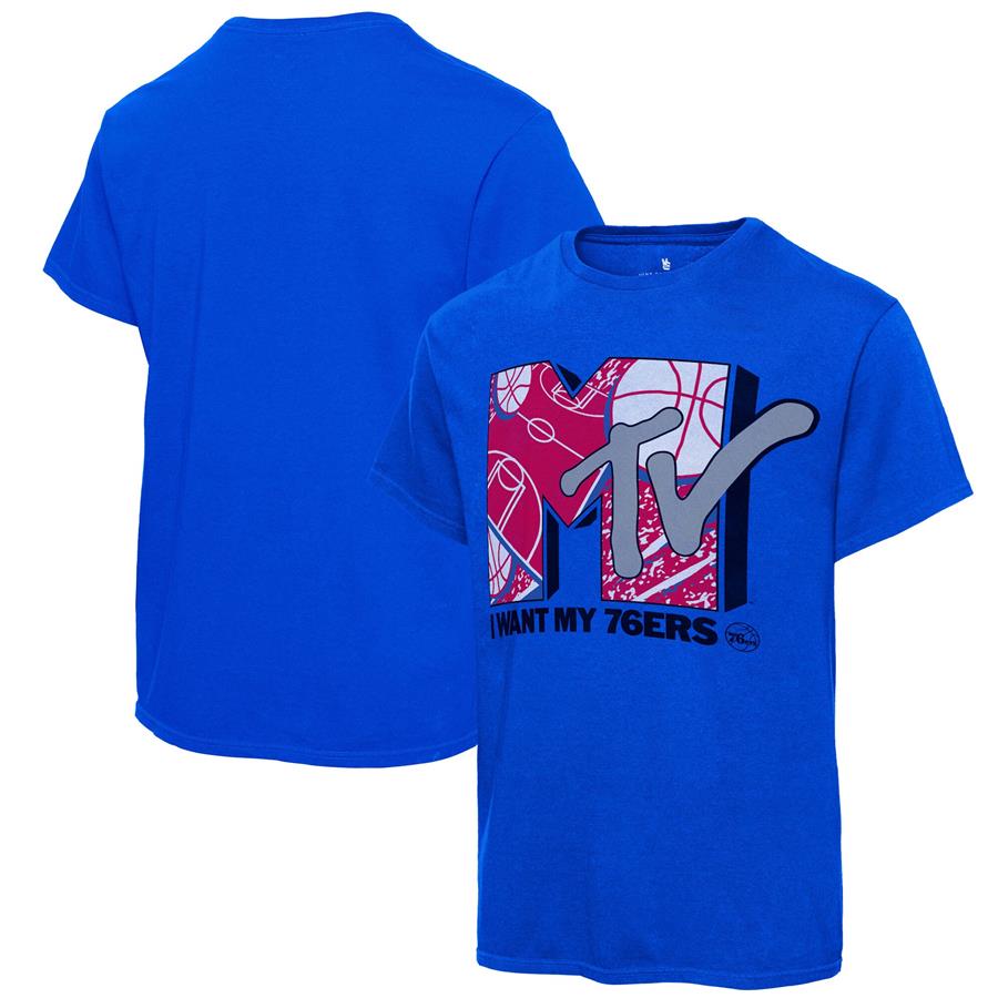 Philadelphia 76ers Junk Food NBA x MTV I Want My T-Shirt - Royal