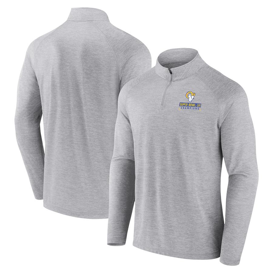 Los Angeles Rams Fanatics Branded Super Bowl LVI Champions Quarter-Zip Jacket - Gray