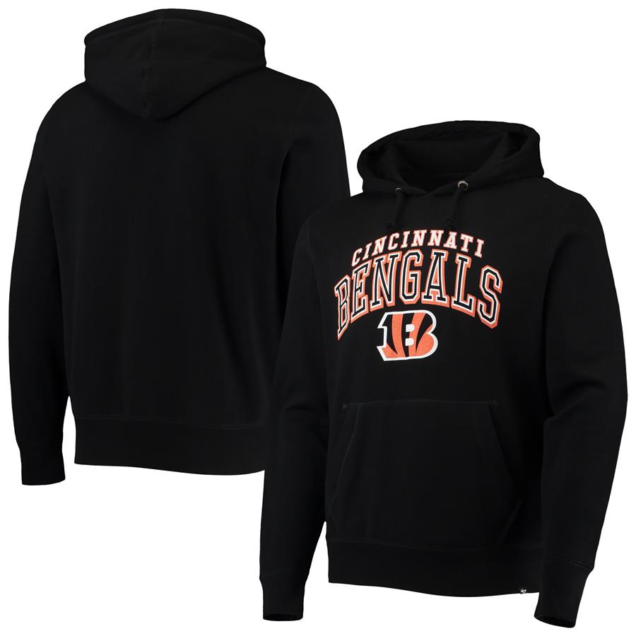 Cincinnati Bengals '47 Double Decker Headline Fleece Pullover Hoodie - Black