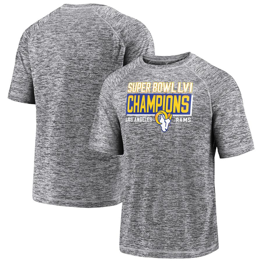 Los Angeles Rams Fanatics Branded Super Bowl LVI Champions Stacked Depth T-Shirt - Gray