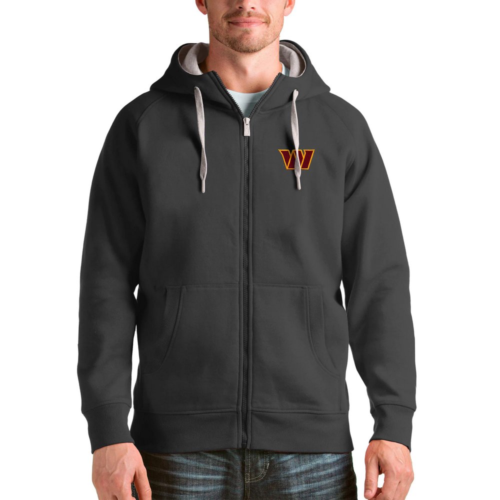 Washington Commanders Antigua Victory Full-Zip Hoodie - Charcoal