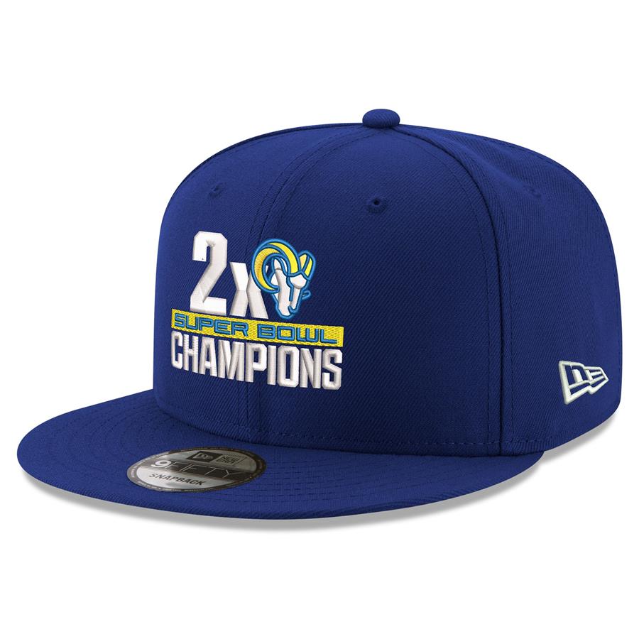 Los Angeles Rams New Era 2-Time Super Bowl Champions 9FIFTY Snapback Adjustable Hat - Royal