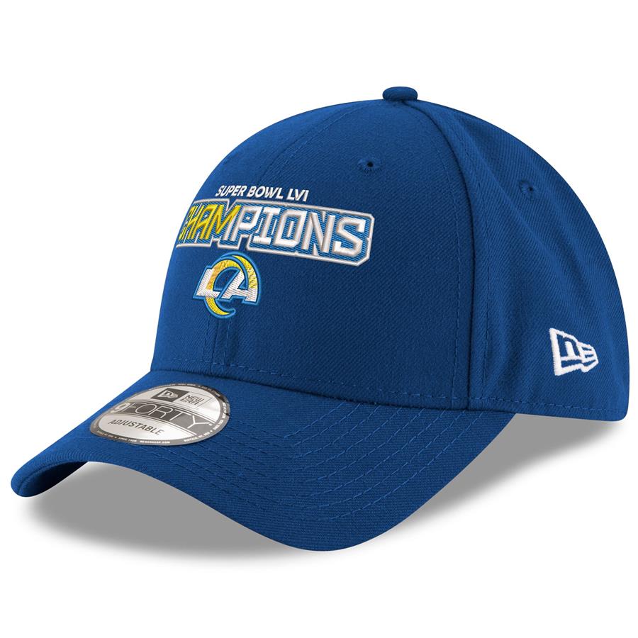 Los Angeles Rams New Era Super Bowl LVI Champions 9FORTY Adjustable Hat - Royal