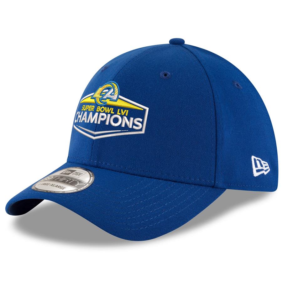 Los Angeles Rams New Era Super Bowl LVI Champions 39THIRTY Flex Hat - Royal