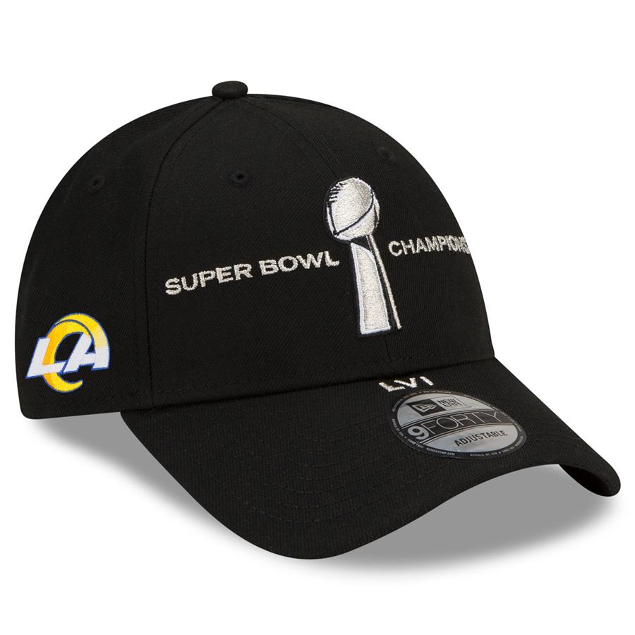Los Angeles Rams New Era Super Bowl LVI Champions Parade 9FORTY Snapback Adjustable Hat - Black