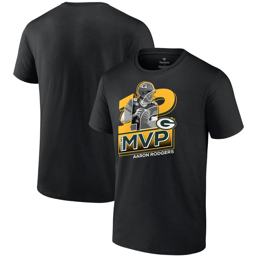 Aaron Rodgers Green Bay Packers Fanatics Branded 2021 NFL MVP T-Shirt - Black
