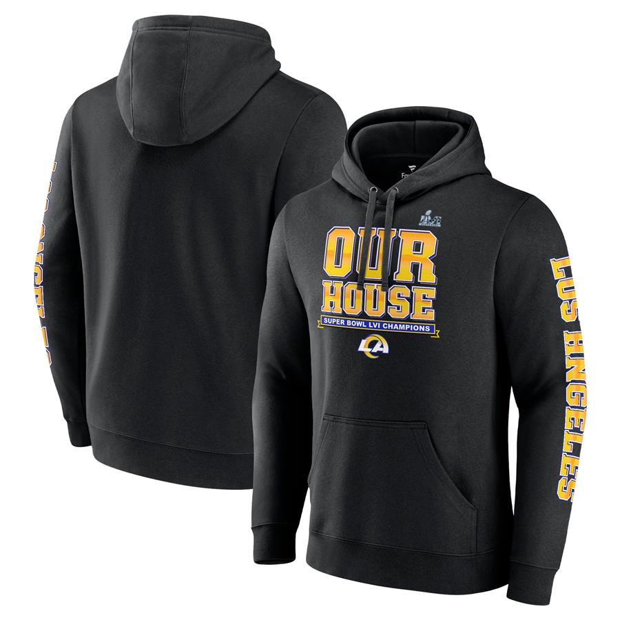 Los Angeles Rams Fanatics Branded Super Bowl LVI Champions Hometown Audible Pullover Hoodie - Black