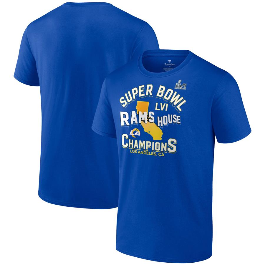 Los Angeles Rams Fanatics Branded Super Bowl LVI Champions Hometown Hard Count T-Shirt - Royal