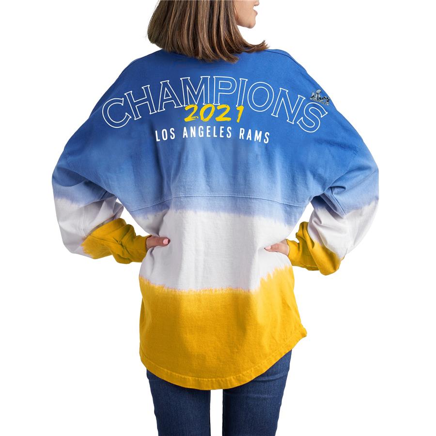 Los Angeles Rams Fanatics Branded Women's Super Bowl LVI Champions Ombre Long Sleeve T-Shirt - Royal