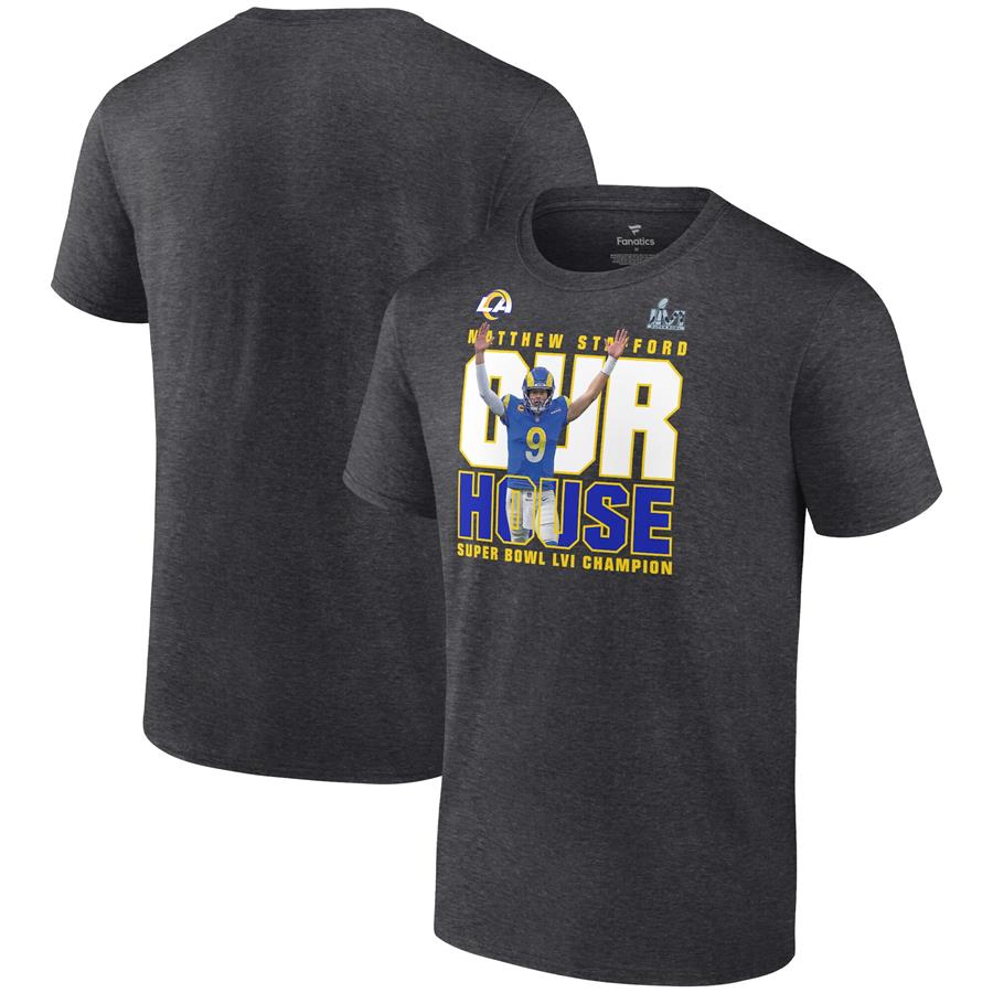 Matthew Stafford Los Angeles Rams Fanatics Branded Super Bowl LVI Champions Hometown T-Shirt - Charcoal