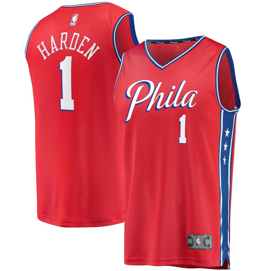 James Harden Philadelphia 76ers Fanatics Branded Fastbreak Replica Player Jersey - Statement Edition - Red