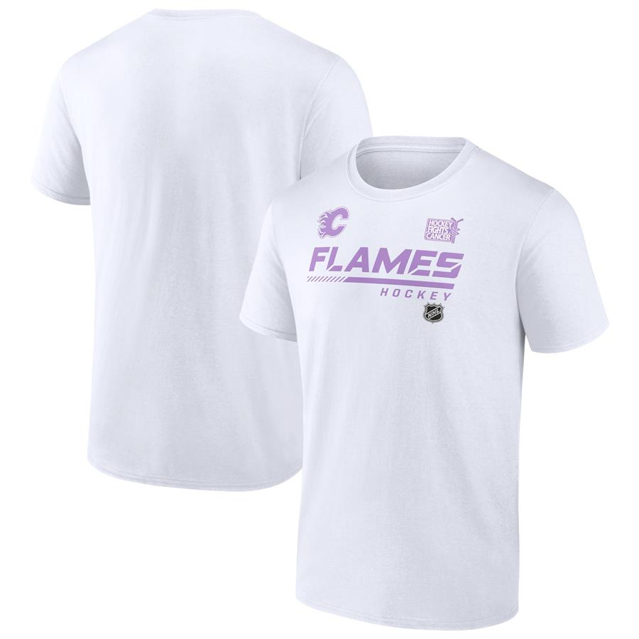 Calgary Flames Fanatics Branded NHL Hockey Fights Cancer T-Shirt - White