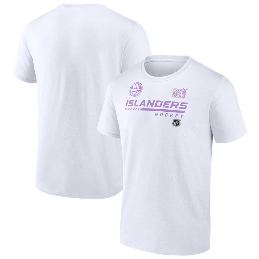 New York Islanders Fanatics Branded NHL Hockey Fights Cancer T-Shirt - White
