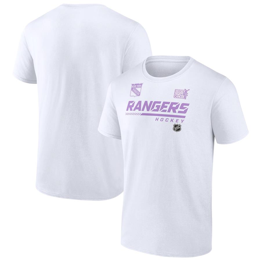 New York Rangers Fanatics Branded NHL Hockey Fights Cancer T-Shirt - White