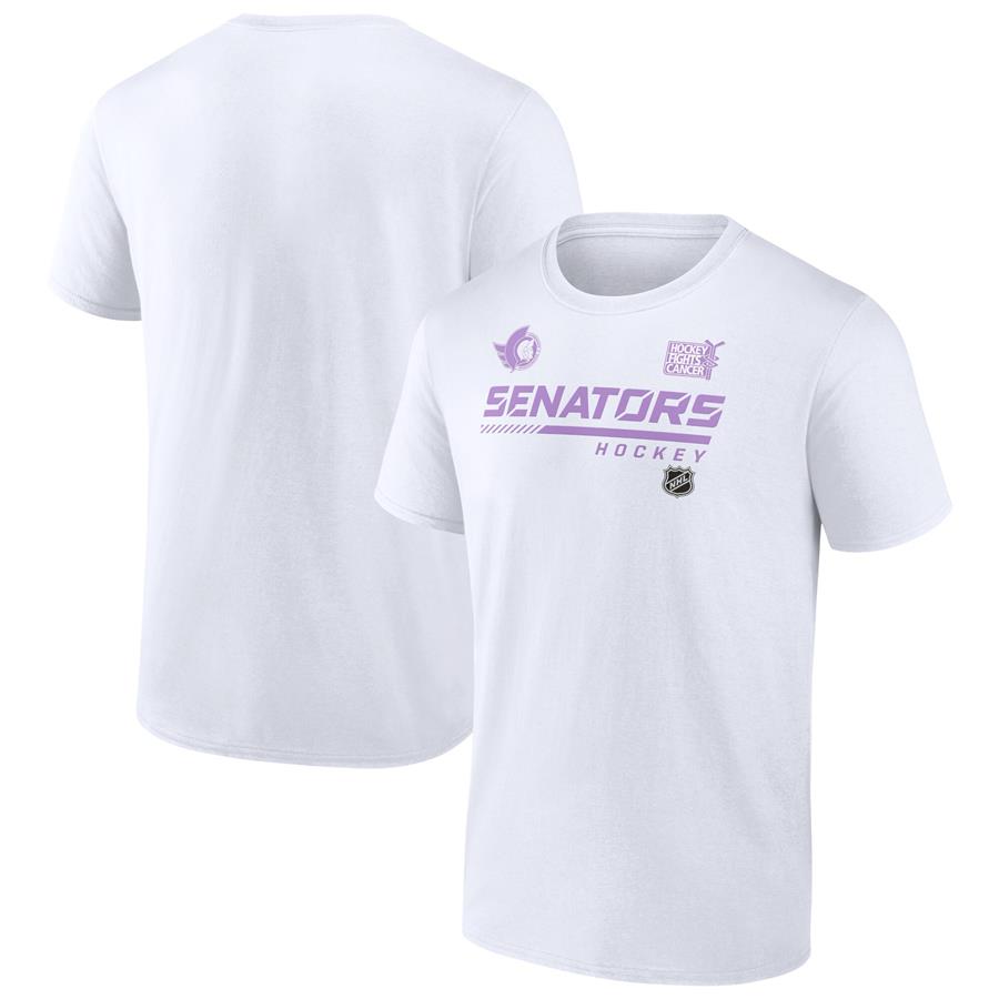 Ottawa Senators Fanatics Branded NHL Hockey Fights Cancer T-Shirt - White