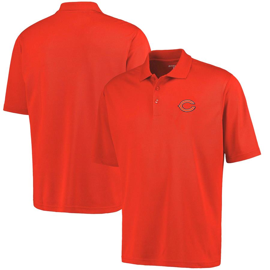 Antigua Chicago Bears Pique Xtra-Lite Polo - Orange
