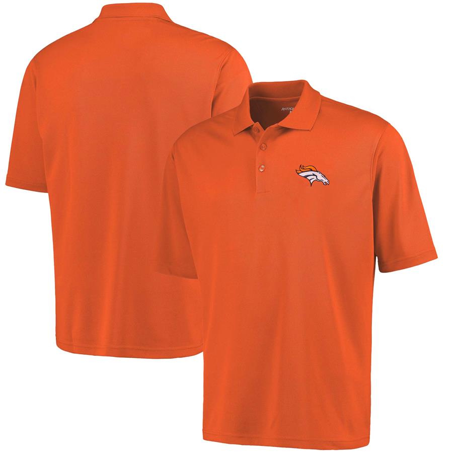 Antigua Denver Broncos Pique Xtra-Lite Polo - Orange