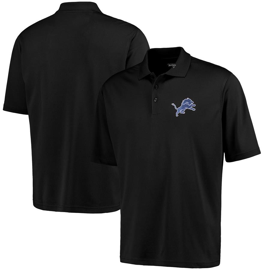 Detroit Lions Antigua Pique Xtra-Lite Polo - Black