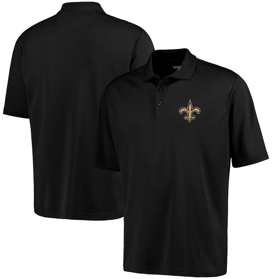 New Orleans Saints Antigua Pique Xtra-Lite Polo - Black