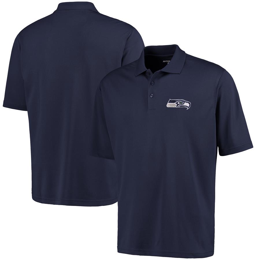 Seattle Seahawks Antigua Pique Xtra-Lite Polo - Navy