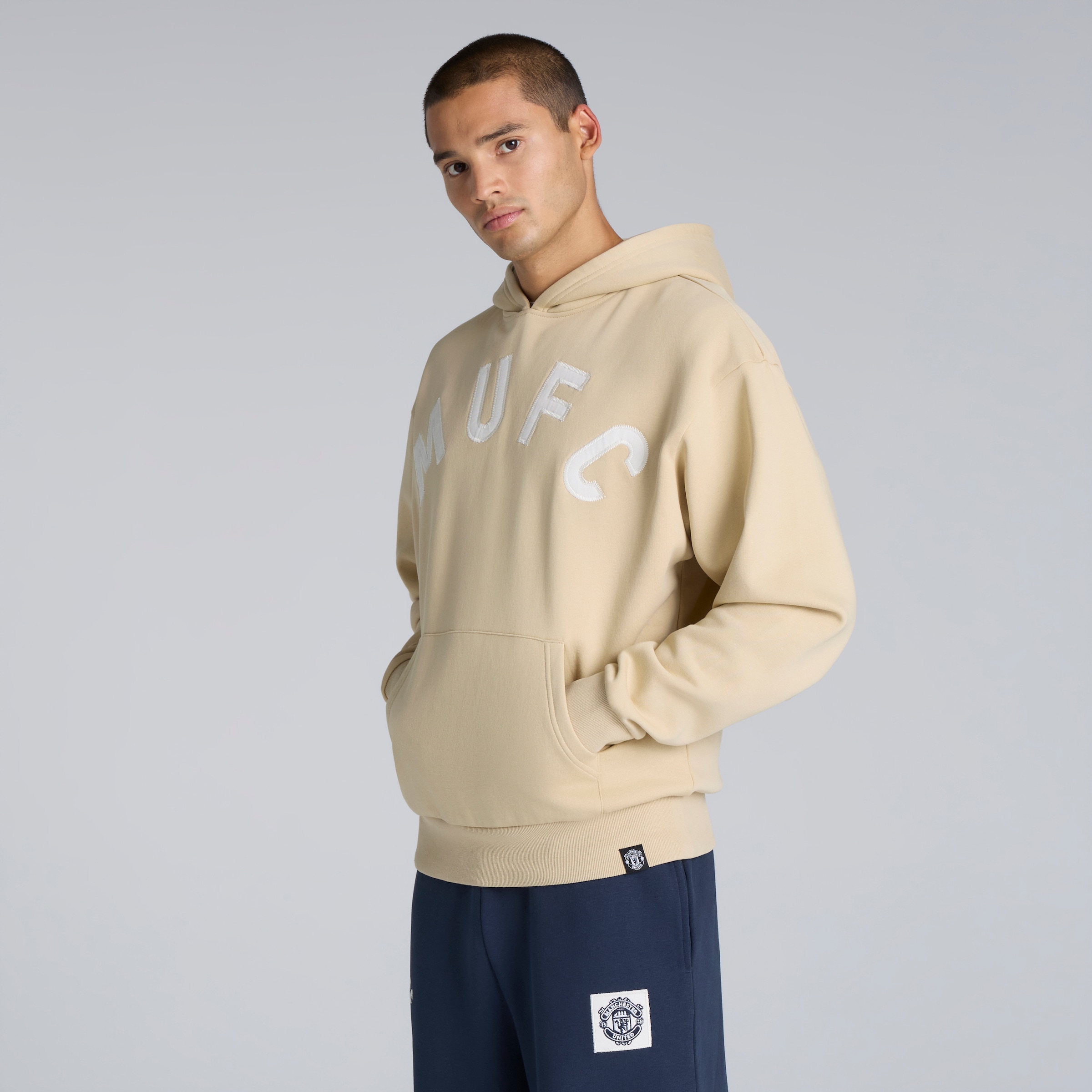 Manchester United Heritage Hoodie Stone