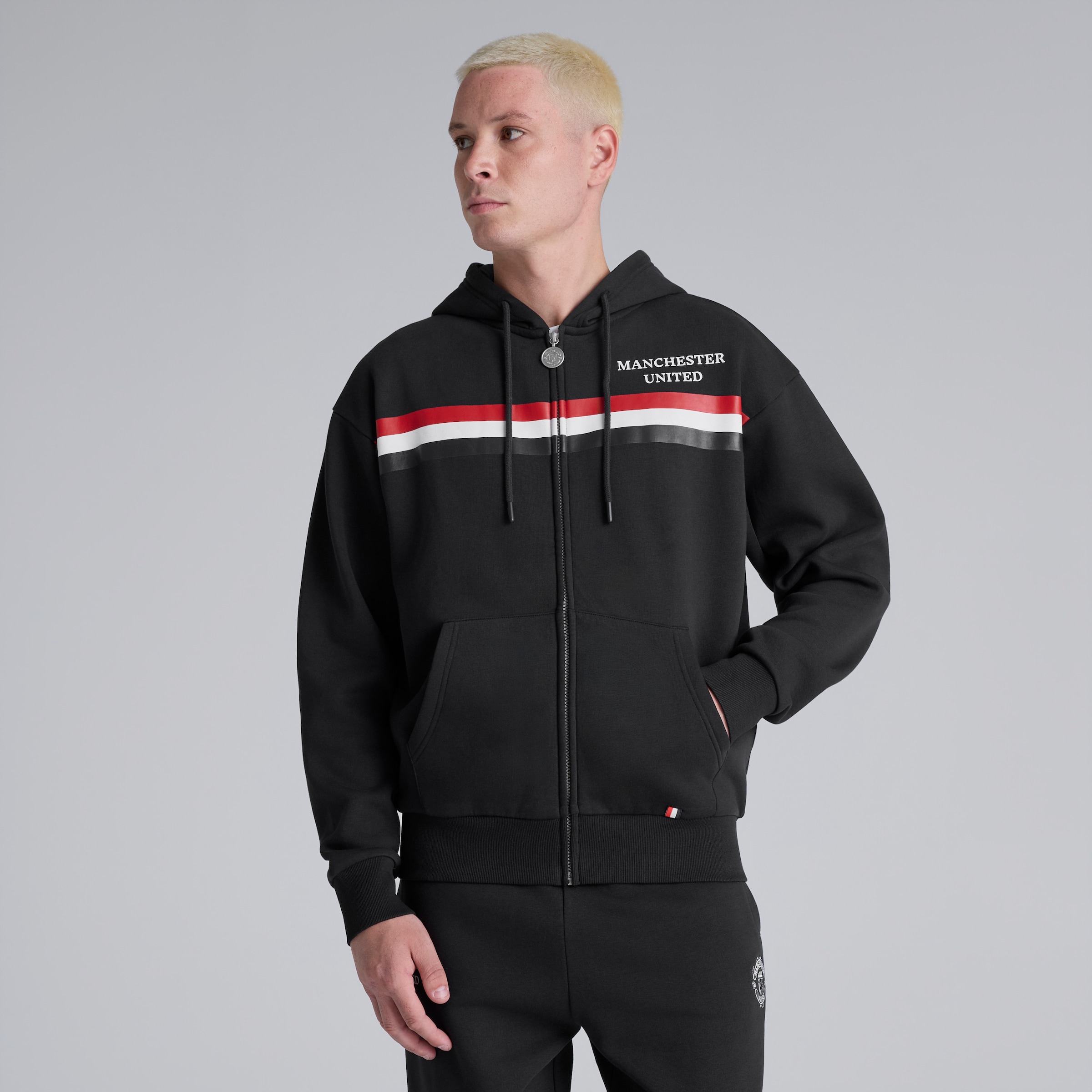 Manchester United Club Colours Full Zip Hoodie Black