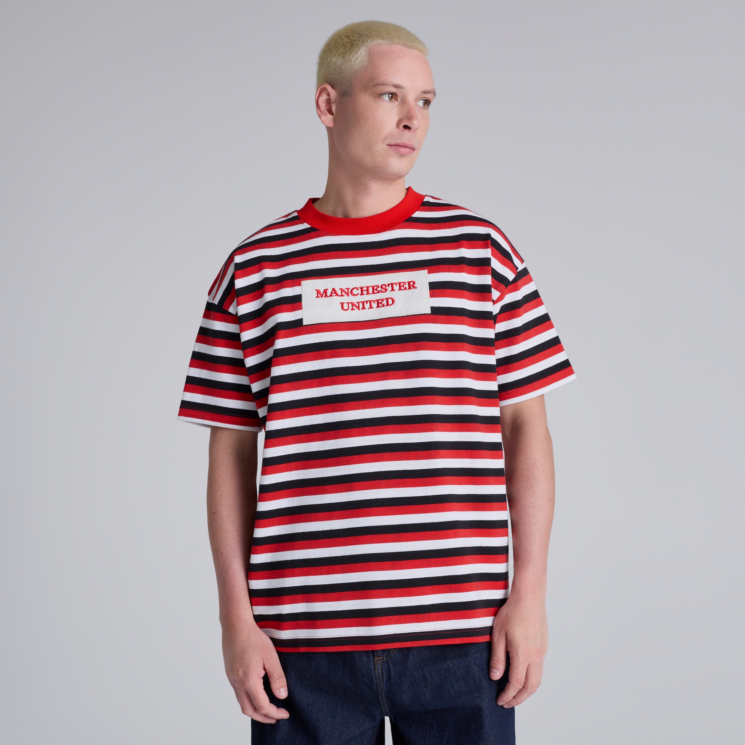 Manchester United Club Colours Stripe T-Shirt Red