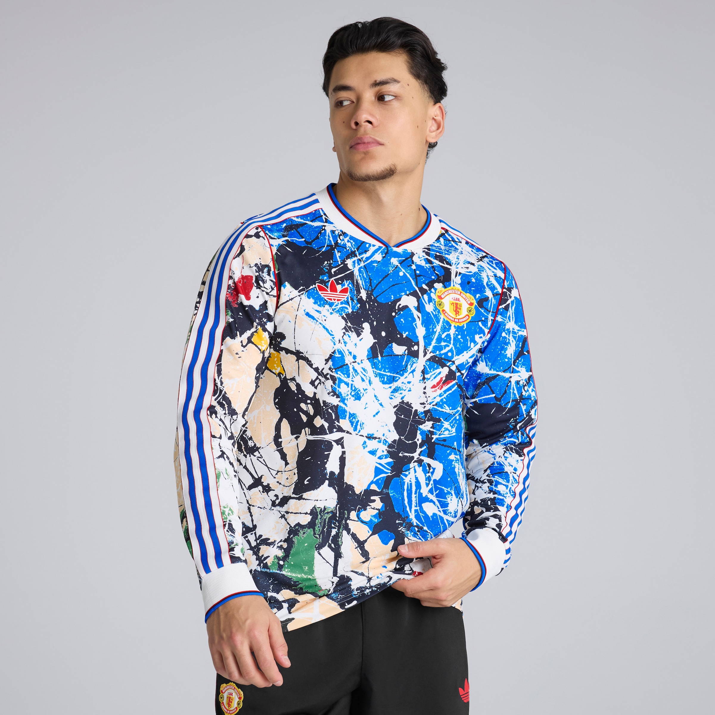 Джерси с длинным рукавом Manchester United x adidas Stone Roses Blue