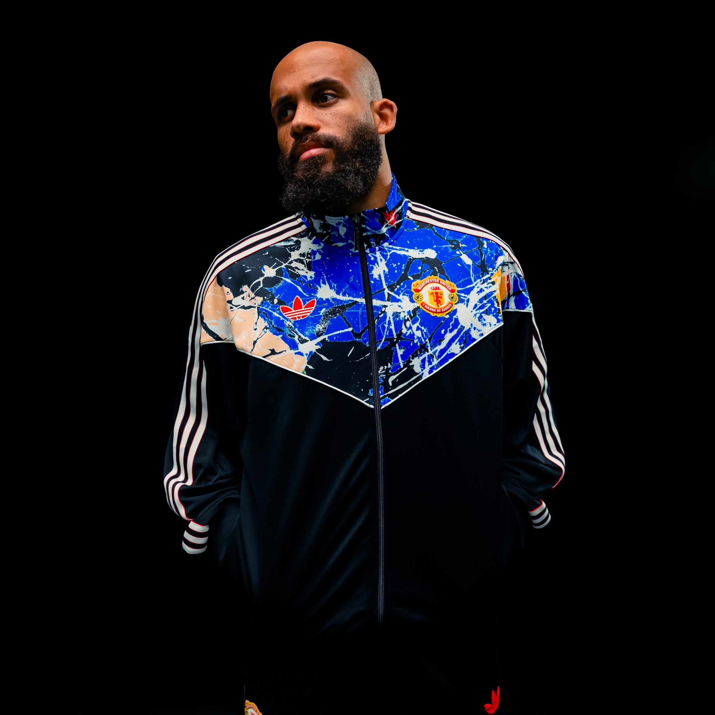 Manchester United x adidas Stone Roses Track Jacket Black