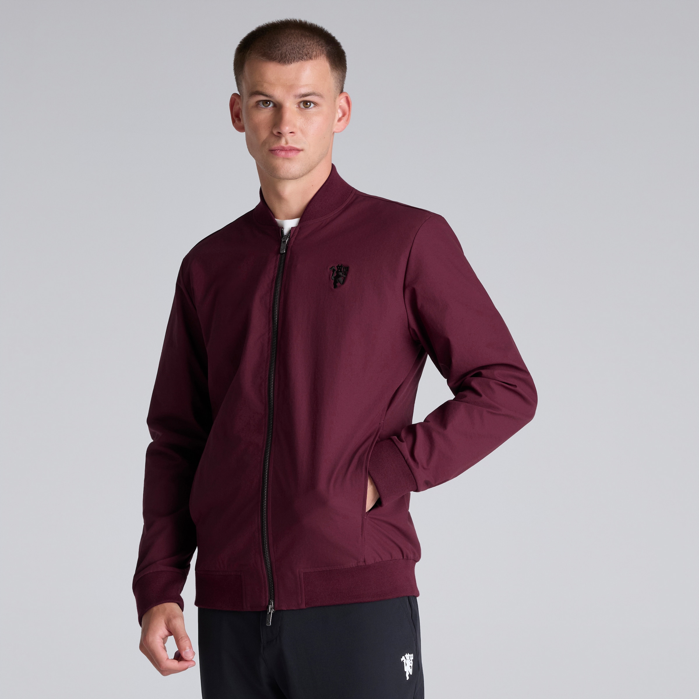 Manchester United x adidas Golf Ultimate 365 Full-Zip Jacket Maroon