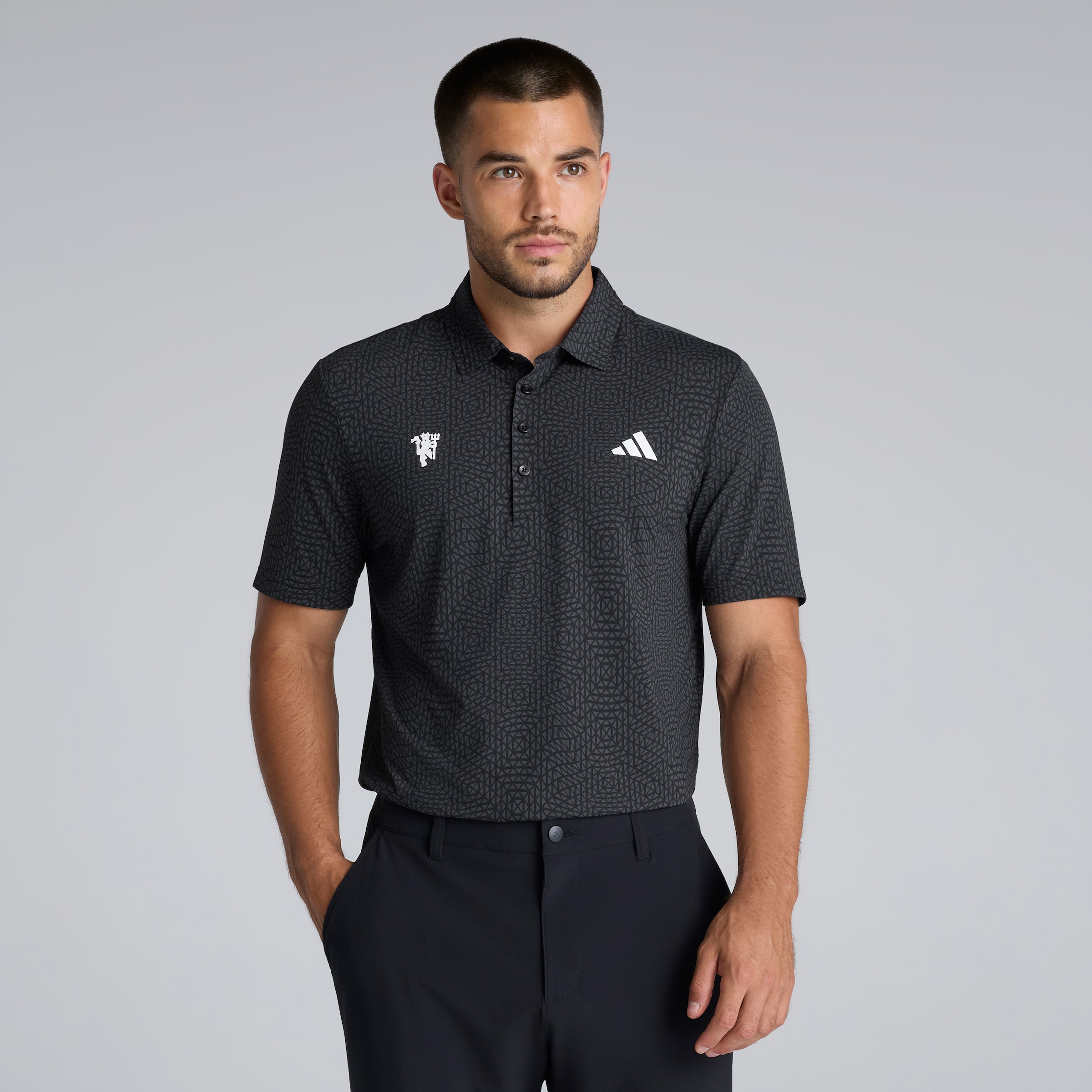 Manchester United x adidas Golf Ultimate 365 Tour Polo Shirt Black