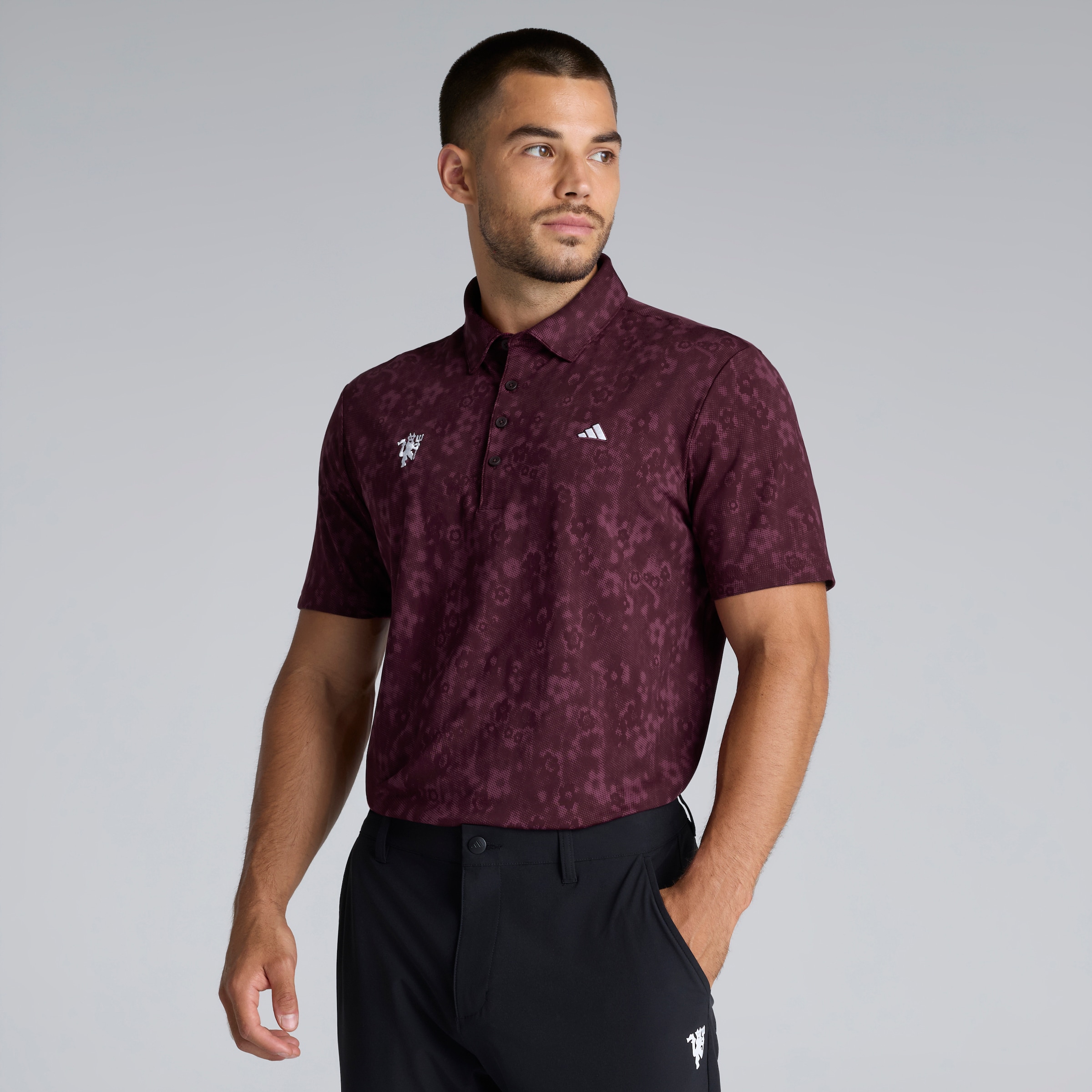 Manchester United x adidas Golf Ultimate 365 Polo Shirt Maroon