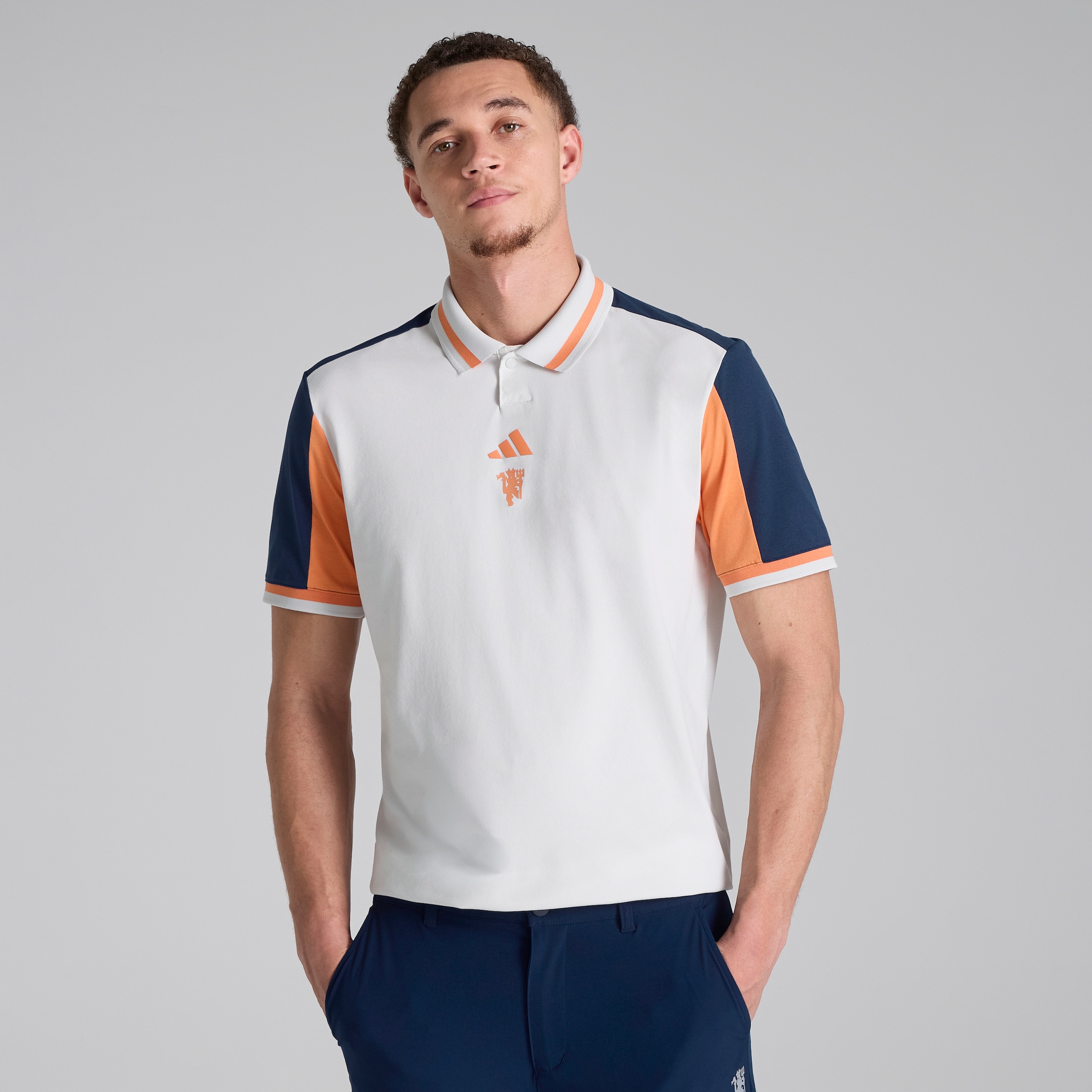 Manchester United x adidas Golf Beyond The Course Polo Shirt Grey