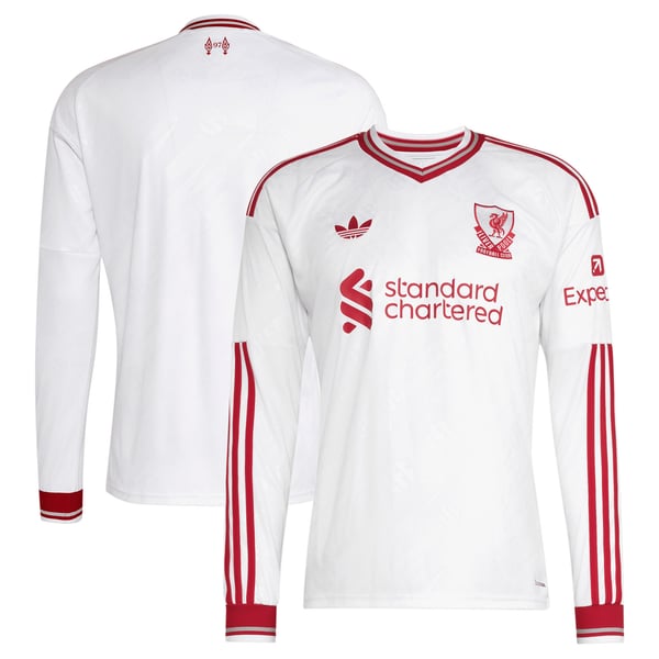 Liverpool adidas 2026/27 Away Replica Long Sleeve Jersey - White