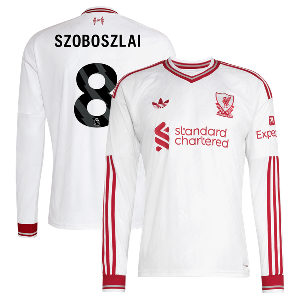 Dominik Szoboszlai Liverpool adidas 2026/27 Away Replica Long Sleeve Jersey - White