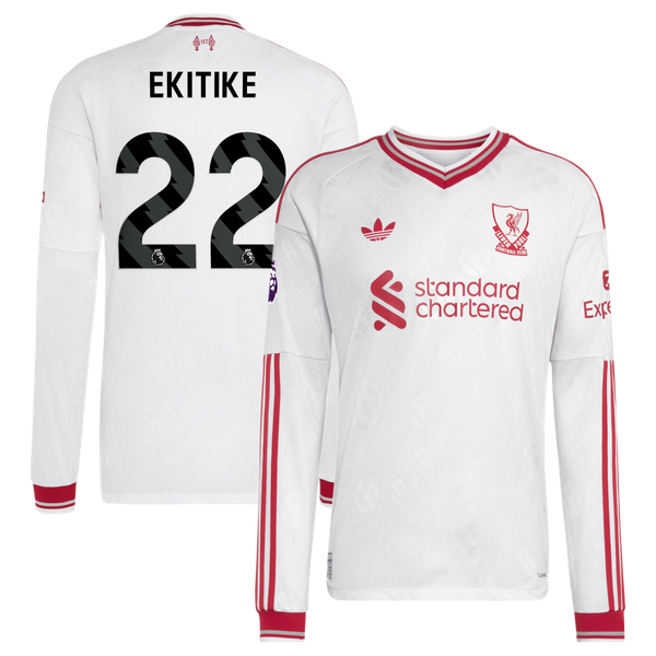 Hugo Ekitike Liverpool adidas 2026/27 Away On-Field Authentic Long Sleeve Jersey - White
