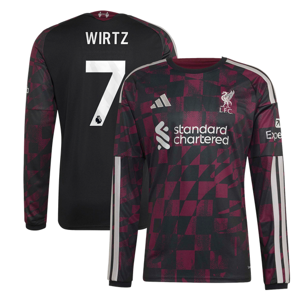Florian Wirtz Liverpool adidas 2026/27 Third Replica Long Sleeve Jersey - Black